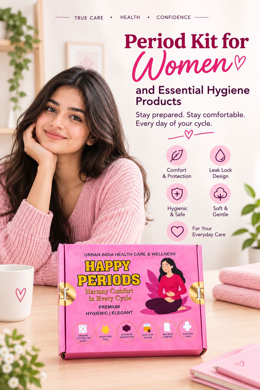 Period Kit for Women for Hygiene, Wellness and Self care.