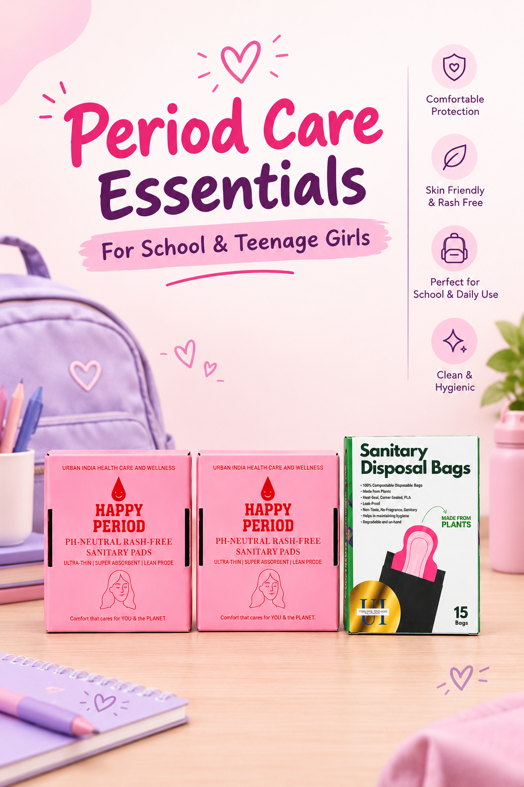 Period Care Essentials for School and Teenage Girls